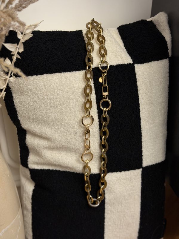 Ceinture de shabbat chaine marron et doré