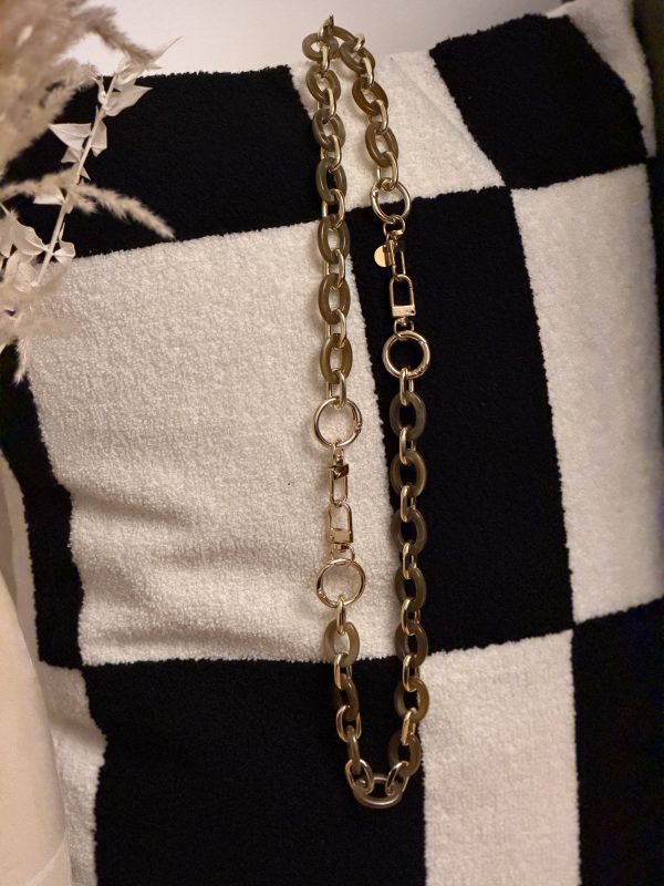 Ceinture de shabbat chaine marron et doré