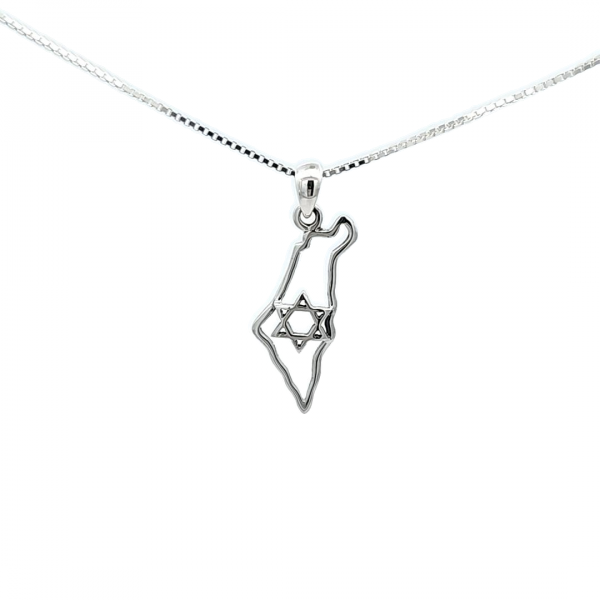 Pendentif Carte d'Israël en Argent