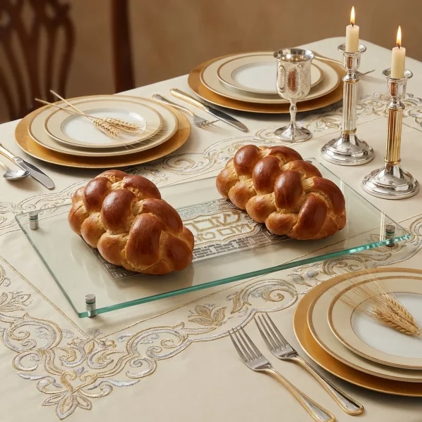 Plateau pour Shabbat en verre