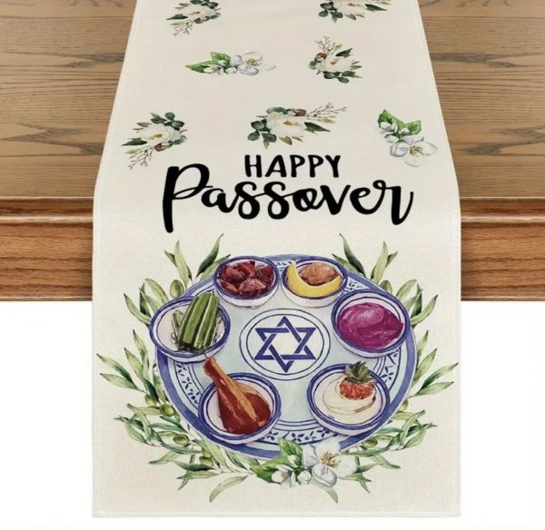 chemin de table en lin Pessah