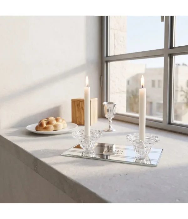 Bougeoir de Shabbat en verre