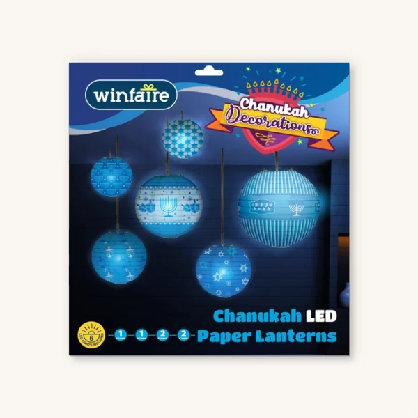 Lanternes en papier LED de Hanouka