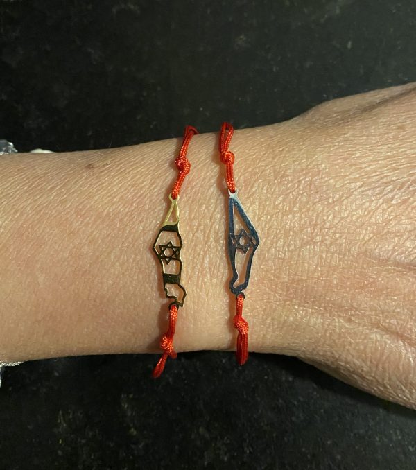 Bracelet fil rouge carte d'Israël