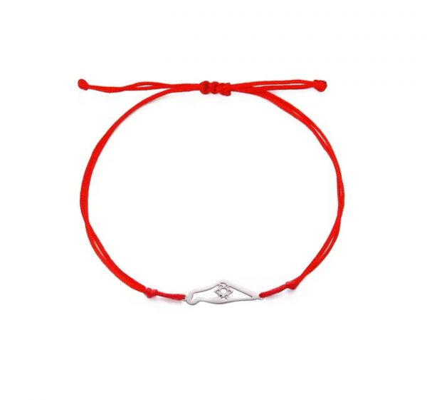 Bracelet fil rouge carte d'Israël