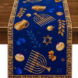 e2809acd-3434-4365-898e-d99210a72cce Chemin de table en lin Hanouka