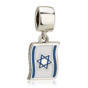 460HB-1512-SL Charms Argent drapeau d'Israël