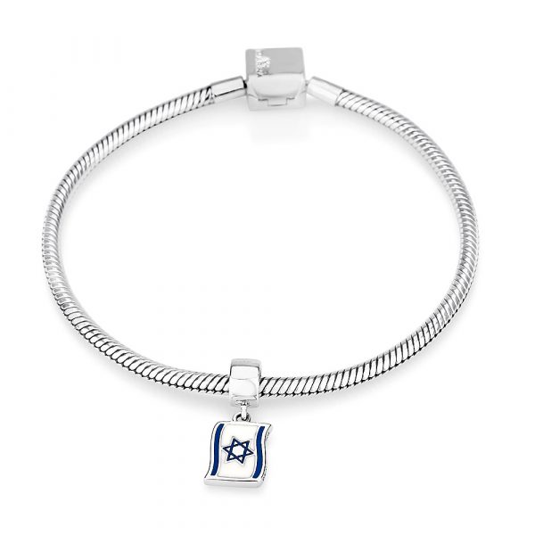 Charms Argent drapeau d'Israël 