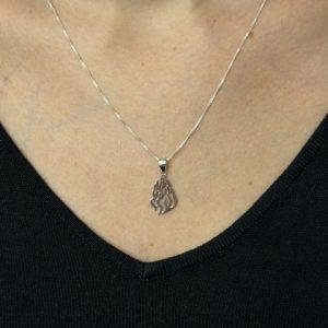 pendentif flamme Rabbi nahman argent PM