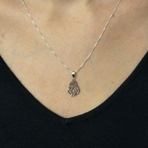 pendentif flamme Rabbi nahman argent PM