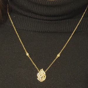 02159997-e5d4-496a-8e15-baf71ffa0fb3 Collier Plaqué Or Flamme Rabbi nahman de Breslev