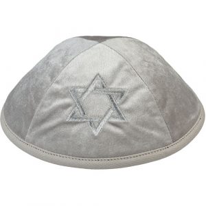 14947 Kipa Velours Gris clair Maguen David