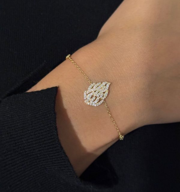 Bracelet Plaqué Or Flamme Rabbi nahman de Breslev