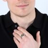 Bague argent  avec pierre d’azurite et étoile de David plaquée or