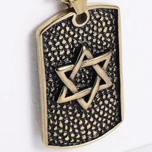 Pendentif  Maguen David sur plaque 