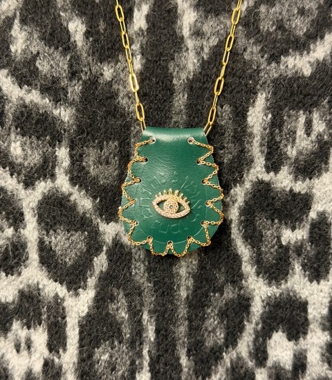 Collier Petek œil  en  cuir