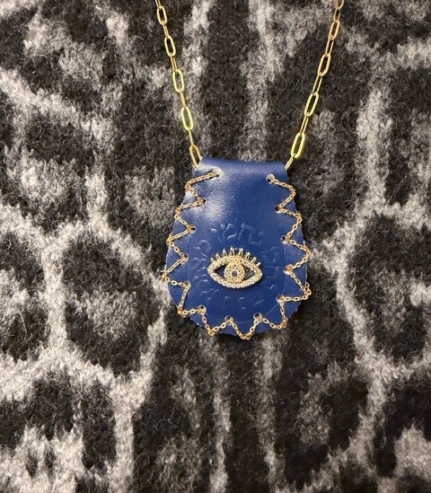 Collier Petek œil  en  cuir