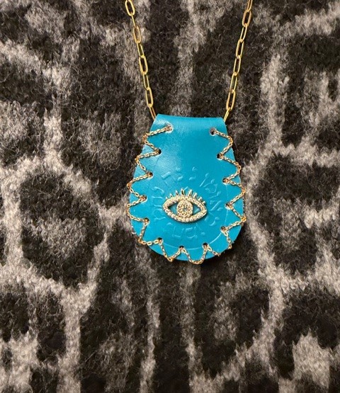 Collier Petek œil  en  cuir