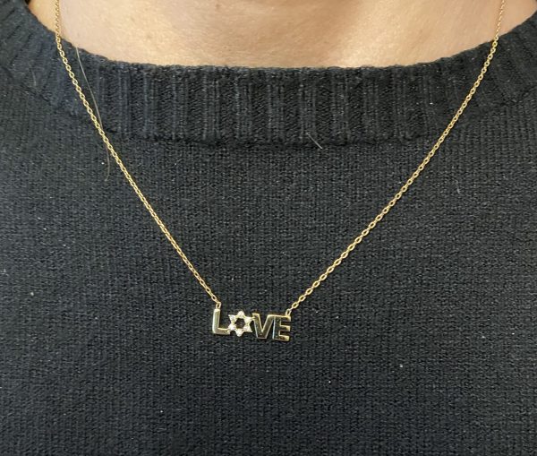 Collier Plaqué Or  Love et Maguen David