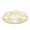 plat-seder-dore-en-cristal-42x42x6cm Plateau pour le seder de Pessah doré en cristal
