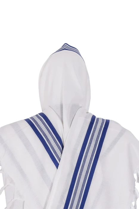 Talith Nid D’Abeille Bleu et Argent gros fils séfarade
