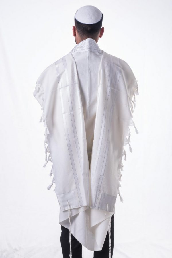 MHT1821 Talith Nid D’Abeille Blanc et argent