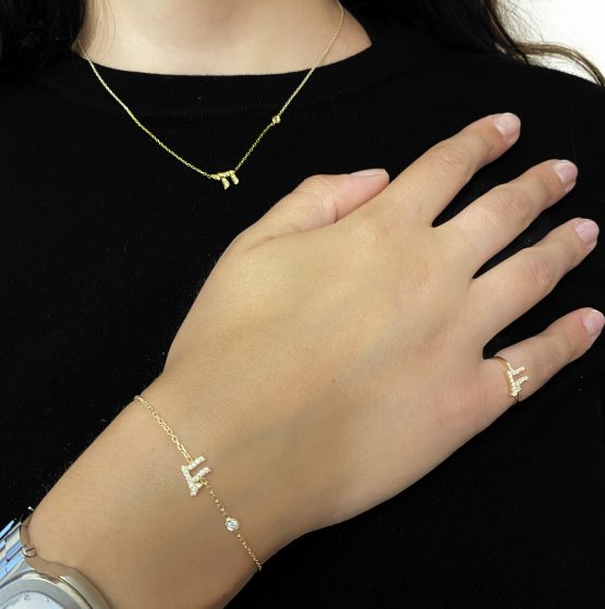 Bracelet Plaqué Or Haï  et strass – Image 2