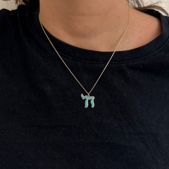 collier Haï P Or et email vert
