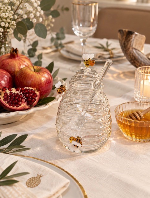 Pot à miel abeille en verre 500 ml
