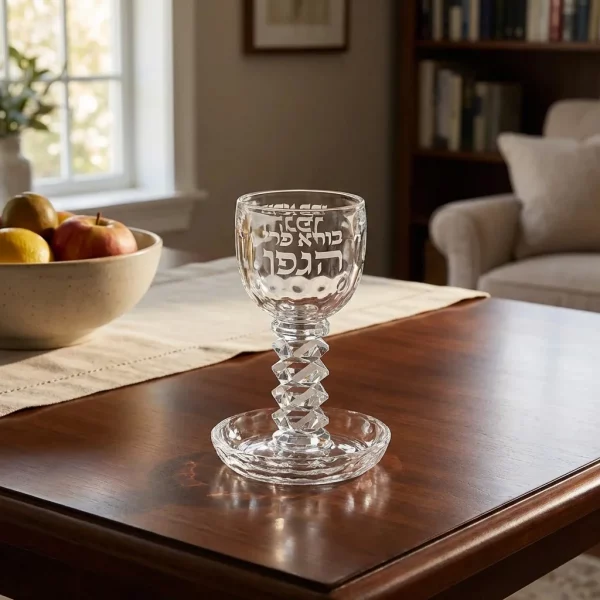 verre a kidouch cristal Boré Péri Aguéfène  בורא פרי הגפן 