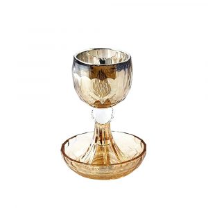 A14045 verre a kidouch cristal Flamme Rabbi Nahman de Breslev