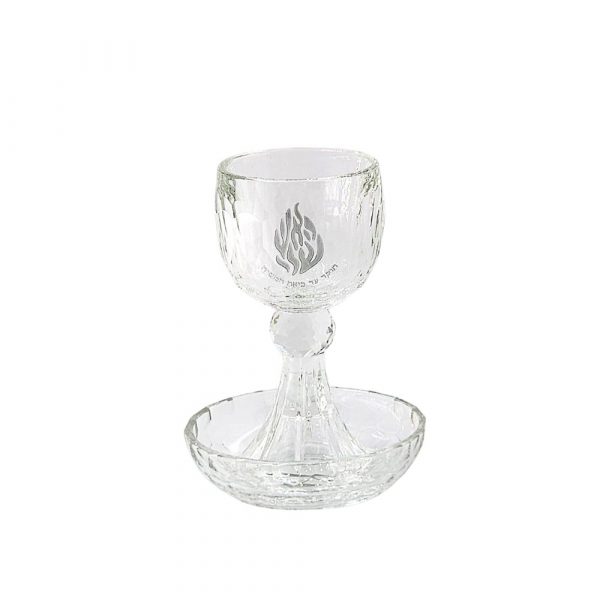 verre a kidouch cristal Flamme Rabbi Nahman de Breslev