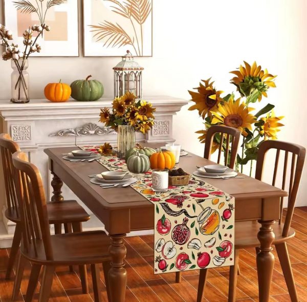 chemin de table en lin  Roch Hachana 