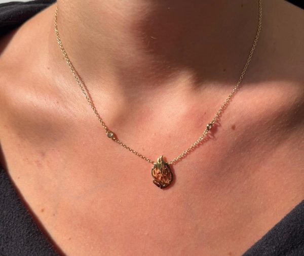 Collier Flamme Rabbi nahman de Breslev en Plaqué Or