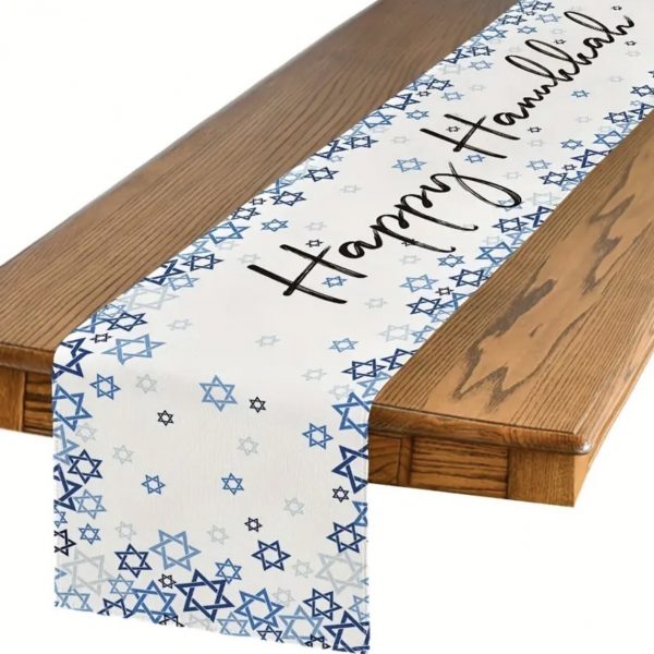 Chemin de table en lin Hanouka