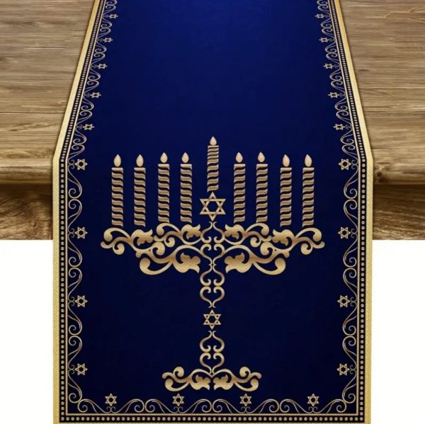 Chemin de table en lin Hanouka