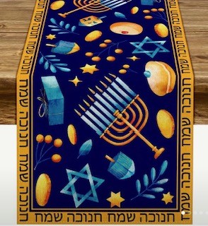 Chemin de table en lin Hanouka