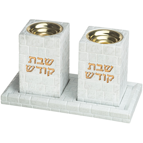 82245 Set Plateau et deux bougeoirs pour Shabbat