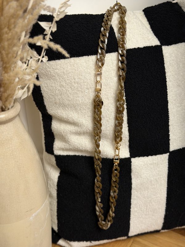 Ceinture de shabbat maille marron et doré