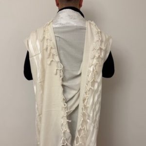 Talit Chaharit bandes blanches gros fils