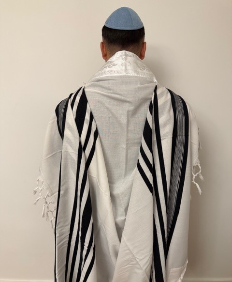 Talit Chaharit bandes noires gros fils