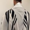 Talit Chaharit bandes noires gros fils