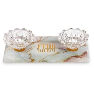 82725 Bougeoir de Shabbat en verre