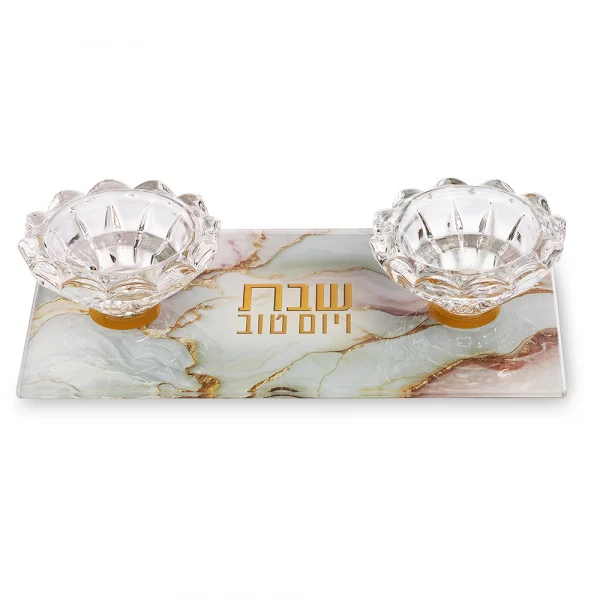 Bougeoir de Shabbat en verre