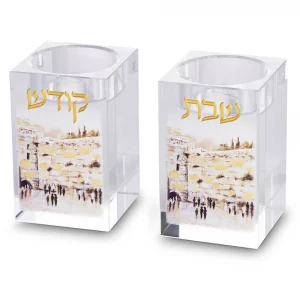 82954 Bougeoir de Shabbat en Cristal kotel