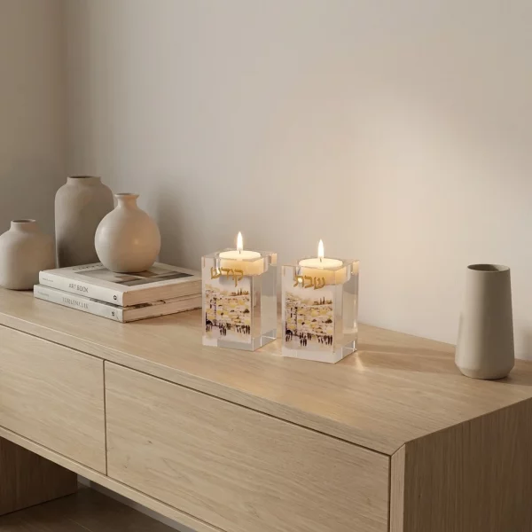 Bougeoir de Shabbat en Cristal kotel