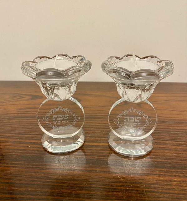 Bougeoirs de Shabbat argenté