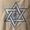 Talith Gadol bleu ciel avec broderie Maguen David  ✡ et Flamme