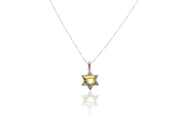 Pendentif Maguen David argent et Haï Plaqué Or