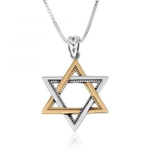 Pendentif Maguen David Argent et Plaqué Or